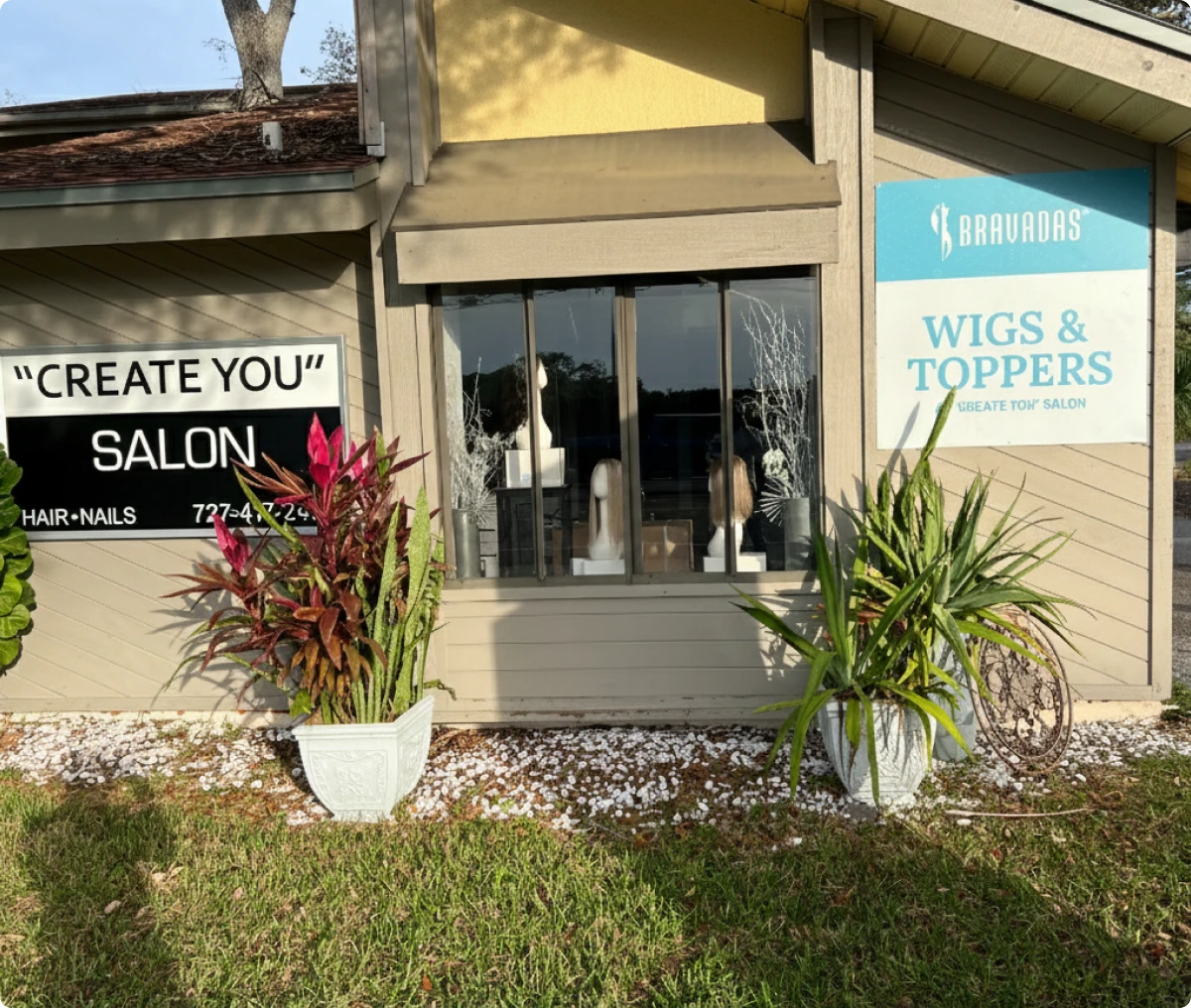Bravadas Wigs & Toppers signage outside